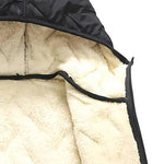 KZZ black hooded fleece vest,  fleece lining for warm practicality, zipper pockets convenient