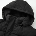 KZZ Men's Solid Color Pocket Zipper Hooded Coat