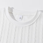 KZZ Men's Cable Knit Pattern Round Neck Sweatshirt