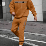 KZZ Two-piece Set Men's Tree Graphic Hoodie & Drawstring Waist Sweatpants