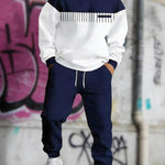 KZZ Simple Versatile Convenient Hoodie Set Clothes Menswear Long Sleeve Suits
