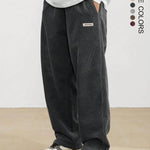 KZZ Unisex Loose Solid Patched Drawstring Waist Pants
