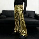 Elastic-waist Sequined Wide Leg Pants Stage Performance Party Trousers