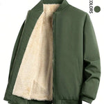 KZZ Men's solid color zip-up turtleneck warm coat