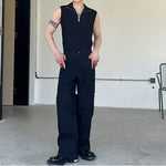 Slim Fit Half-Zip Pullover Tank Top