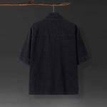Denim Loose Button-Up T-Shirt