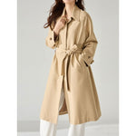 Breathable Long Lightweight Linen Rayon Draped Trench Coat