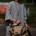 320g Japanese style Solid Color Loose Casual T-shirt