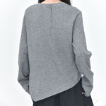 Women's Color-blocked Patchwork Faux Two-piece Pointed Hem Thin Sweater