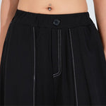 Women's High-waisted Loose Casual Faux Two-piece Pants