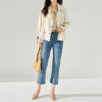Women's Short Drawstring Cotton Trench Coat