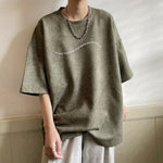 American Vintage Letter Print Short Sleeve T-Shirt