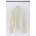 Women's Color-blocked Patchwork Faux Two-piece Pointed Hem Thin Sweater