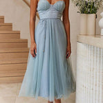 Modern-day Princess Chiffon Suspenders Party Maxi Dress