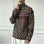 Ink-wash Polka Dot Turtleneck Pleated Base Layer Top