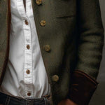 Women’s Vintage Herringbone Contrast Trim Blazer