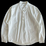 Heavyweight Japanese-style Henley Collar Long-sleeved Shirt