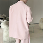 French Rose-ribbon Suit Jacket Straight-leg Casual Trousers Two-piece Set