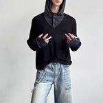 American Color-blocked Hooded T-shirts