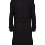 KZZ Men's Solid Color Trench Coat Double Button Windproof Jacket
