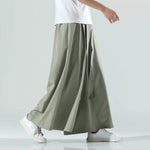 Retro Ice Silk Wide-Leg Skirt Pants