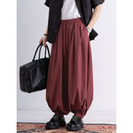 Loose Wide Leg Ankle Tied Lantern Pants
