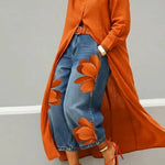 Esley | Long shirt and printed jeans set