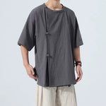 Retro Button-down Short-sleeved Shirt
