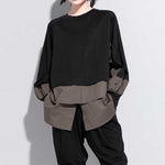 Fake Two-piece Straight Spliced Long-sleeved Shirt