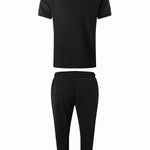 KZZ Men's Pure Color Jacket and Sports Leisure Long Pants