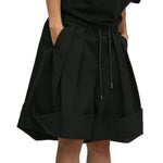 Japanese Style Casual Drawstring Pleated Shorts