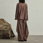 Loose Buttoned Irregular Wide-leg Pants