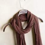 Lightweight Long Thin Cotton Linen Skinny Neck Scarf