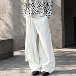 Lace-up A-line Straight Leg Thickened Loose Casual Pants