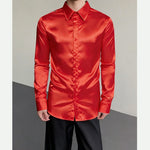 Shiny Satin Shirt Stage Performance Shirt
