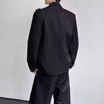 3D Floral Padded Shoulder Double-layer Collar Blazer