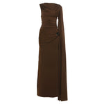 Willow Rowe | Draped Cape-Sleeve Maxi Dress For Women