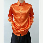 Shiny Satin Shirt Stage Performance Shirt