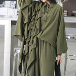 Retro Layered Shirt Wide Leg Pants Two-piece Set
