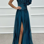 Hazel™ | Elegant Striped Maxi Dress with Off-the-Shoulder Design