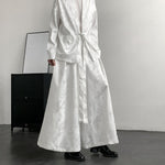 Dark Dragon Pattern Loose-fitting Hanfu Taoist Robe Cardigan Culottes