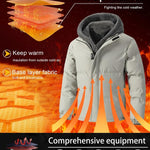 KZZ Men's Thickened Windproof Winter Jacket - Cold-Resistant Warm Fleece Lined Hooded Coat