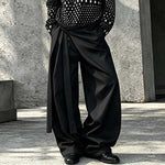 Lace-up A-line Straight Leg Thickened Loose Casual Pants