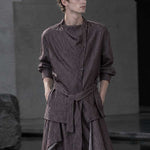 Irregular Slanted Placket Shirt and Trousers Two-piece set