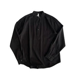 Breathable Cotton Stand Collar Long Sleeve Shirt Casual Top
