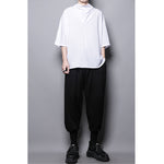 Simple Loose Pile Collar Short Sleeve T-Shirt