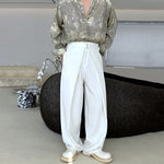 3D Dual Waistbands Loose Wide-leg Trousers