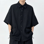 Japanese Lyocell Loose Drapey Casual Short-sleeved Shirt