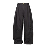 Japanese Loose-fitting Textured Wide-leg Pants