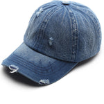 Fashion Retro Ripped Washed Distressed Denim Baseball Cap